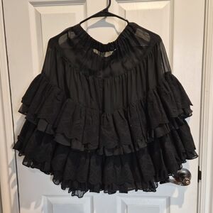 Elegant Black Ruffled Women's Top